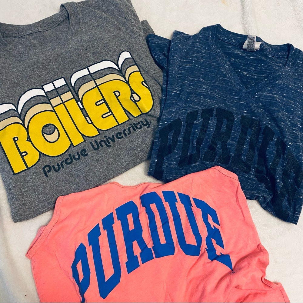 Purdue University Authentic Merch Bundle 3 Small Shirts V-neck T-shirt & Tank
